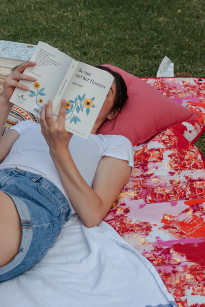 girl reading a book